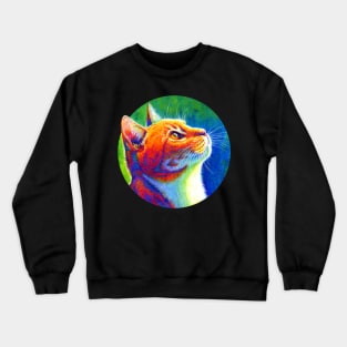 Psychedelic Rainbow Tabby Cat Crewneck Sweatshirt